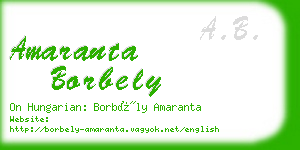 amaranta borbely business card